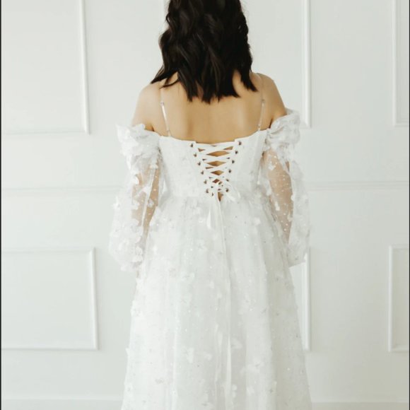 Ava Gowns Wild Butterfly Gown in White - Picture 9 of 11